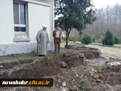 بازدید حجت السلام والمسلمین از روند پروژه در حال ساخت انتشارات دانشجویی و نماز خانه مرکزآموزش عالی شهید مطهری نوشهر 2