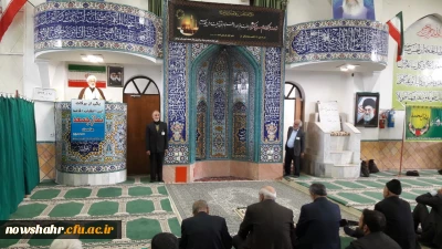 شرکت دانشجویان در نماز جمعه شهرستان نوشهر