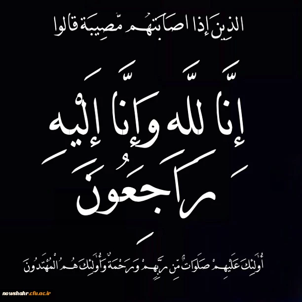 پیام تسلیت جناب آقای  دکتر مهدی زاده به خاطر درگذشت آقای عزیز اله کردتبار